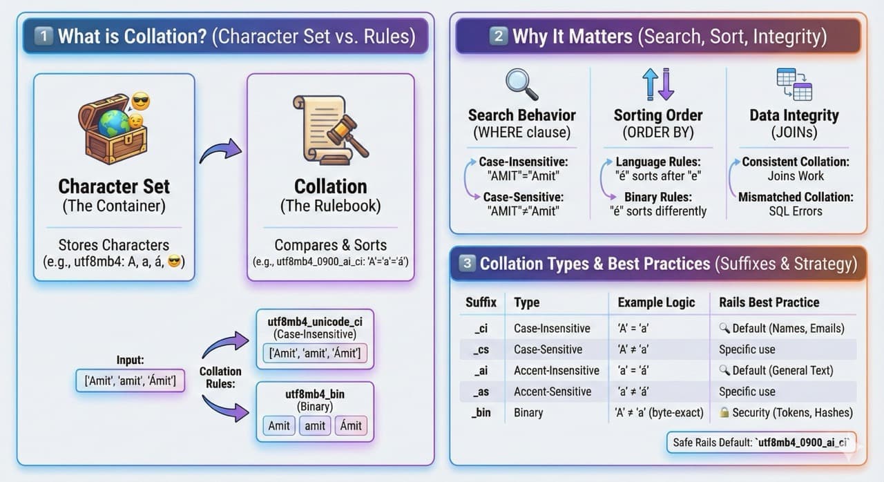 Understanding Database Collation in Rails